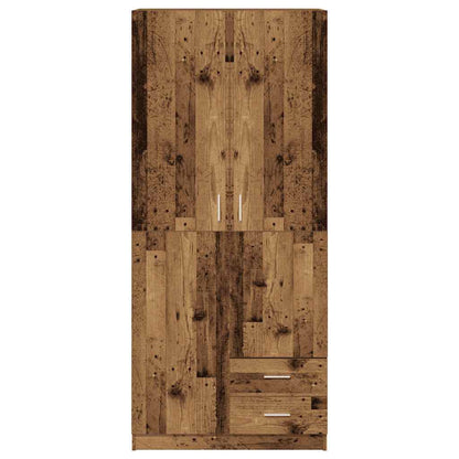 Kledingkast 80x52x180 cm bewerkt hout oud houtkleurig