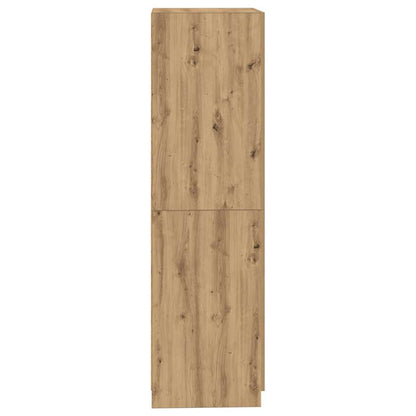 Kledingkast 80x52x180 cm bewerkt hout artisanaal eikenkleurig