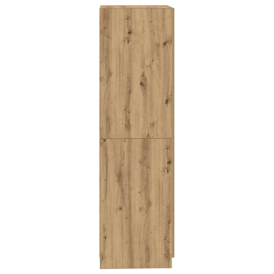 Kledingkast 80x52x180 cm bewerkt hout artisanaal eikenkleurig