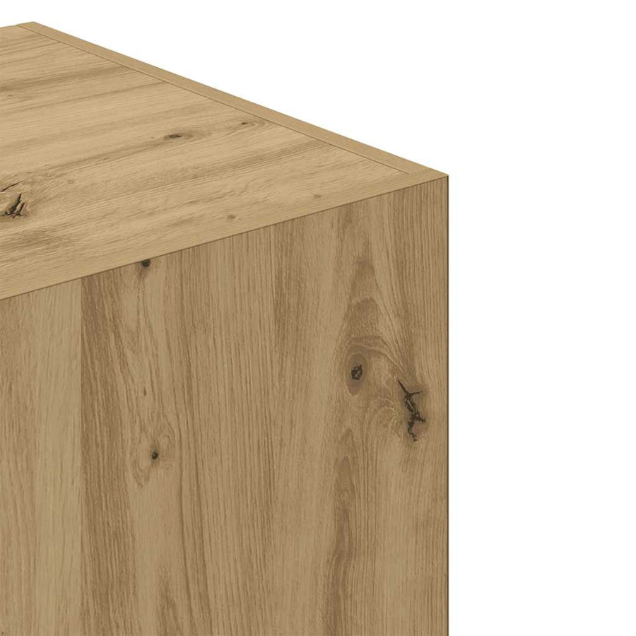 Kledingkast 80x52x180 cm bewerkt hout artisanaal eikenkleurig