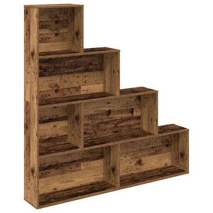 Boekenkast 157x24x160 cm bewerkt hout oud houtkleurig