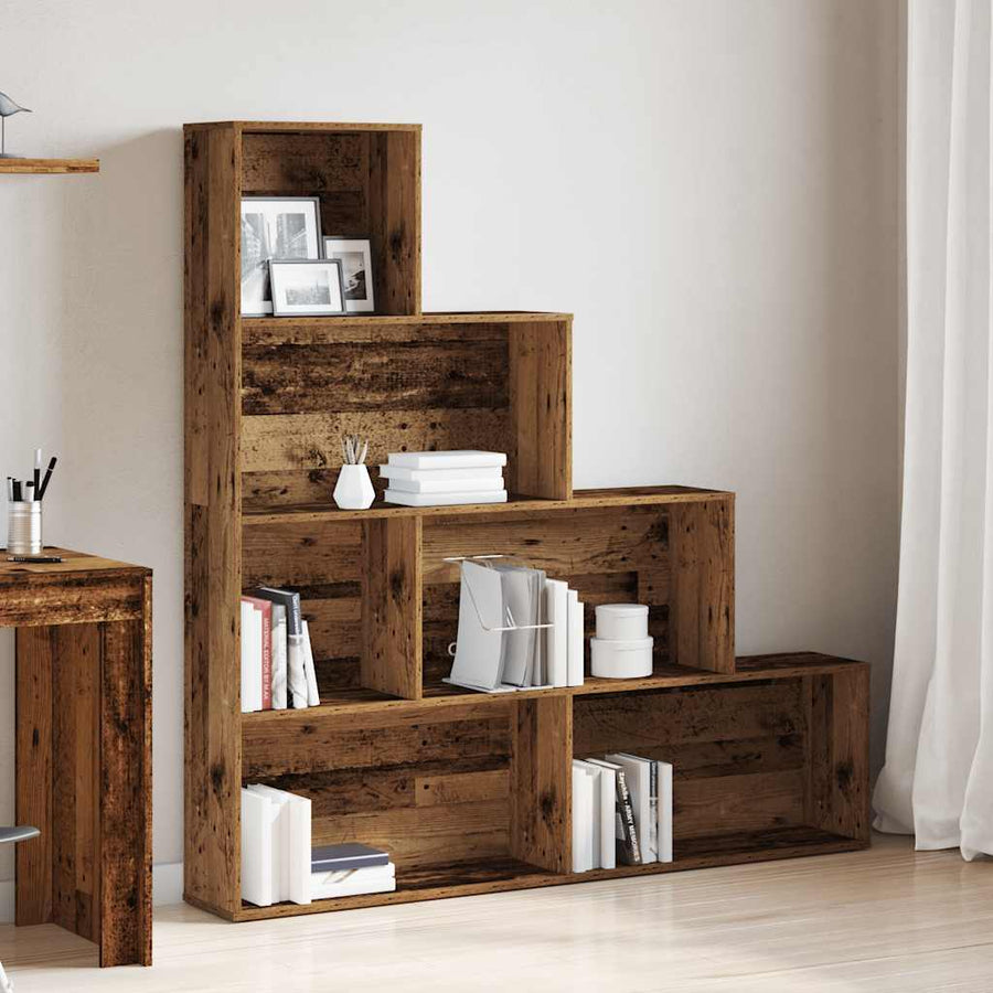 Boekenkast 157x24x160 cm bewerkt hout oud houtkleurig