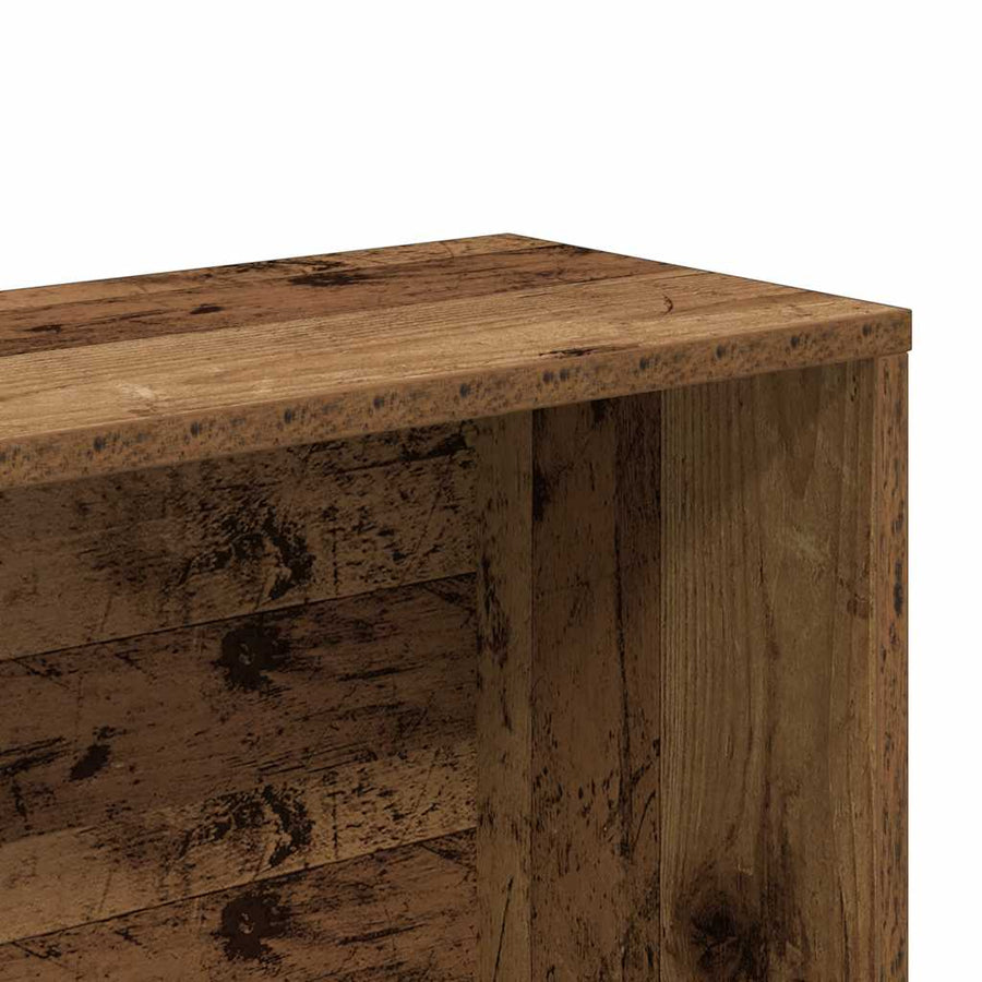 Boekenkast 157x24x160 cm bewerkt hout oud houtkleurig