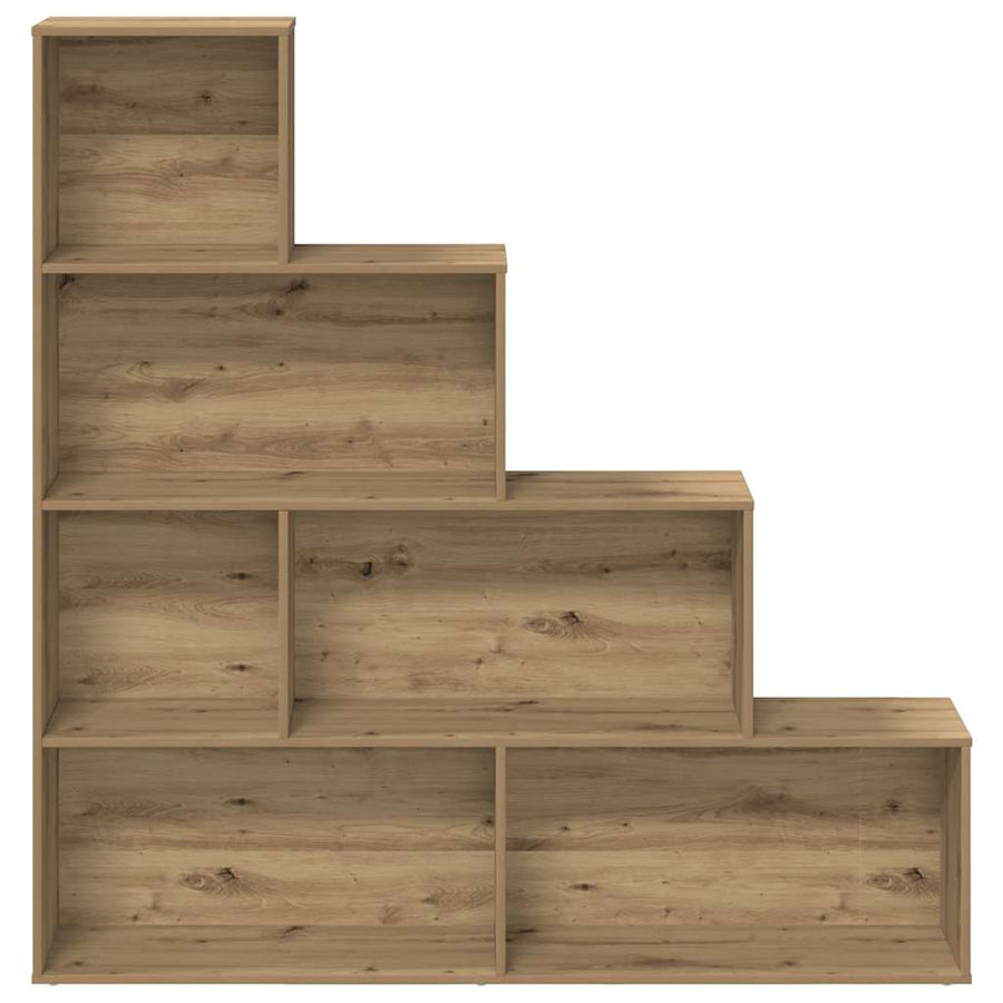 Boekenkast 157x24x160 cm bewerkt hout artisanaal eikenkleur