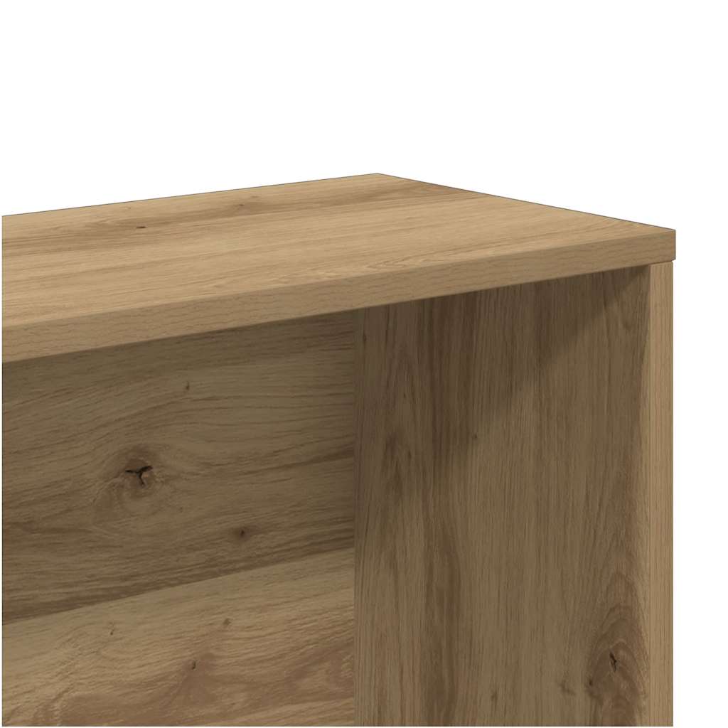 Boekenkast 157x24x160 cm bewerkt hout artisanaal eikenkleur