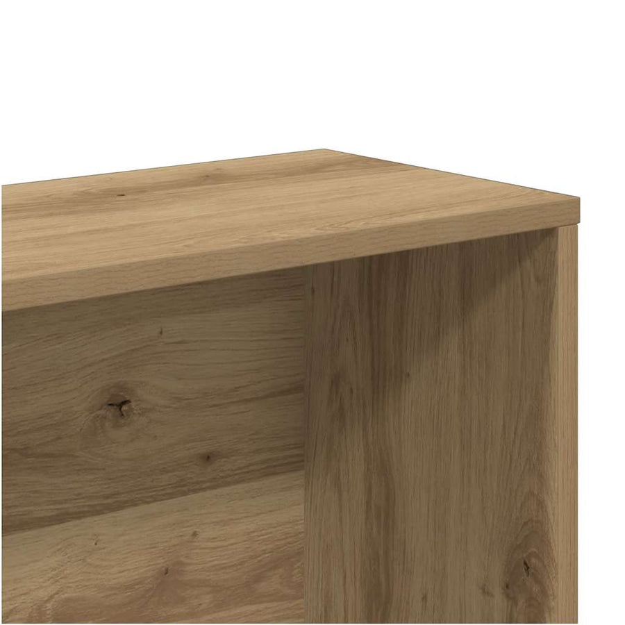 Boekenkast 157x24x160 cm bewerkt hout artisanaal eikenkleur