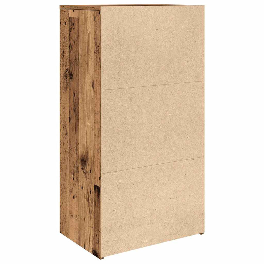 Dressoir met 6 lades 50x34x96 cm bewerkt hout oud houtkleurig