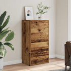 Dressoir 50x34x96 cm bewerkt hout oud houtkleurig
