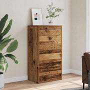 Dressoir 50x34x96 cm bewerkt hout oud houtkleurig