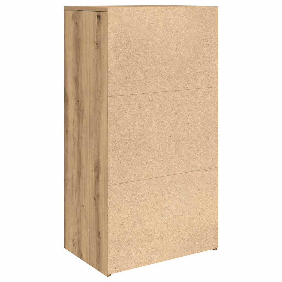 Dressoir met 6 lades 50x34x96 cm bewerkt hout artisanaal eiken