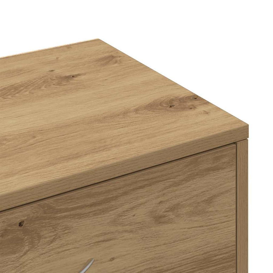 Dressoir met 6 lades 50x34x96 cm bewerkt hout artisanaal eiken