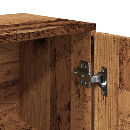 Dressoir 88x30x64 cm bewerkt hout oud houtkleurig