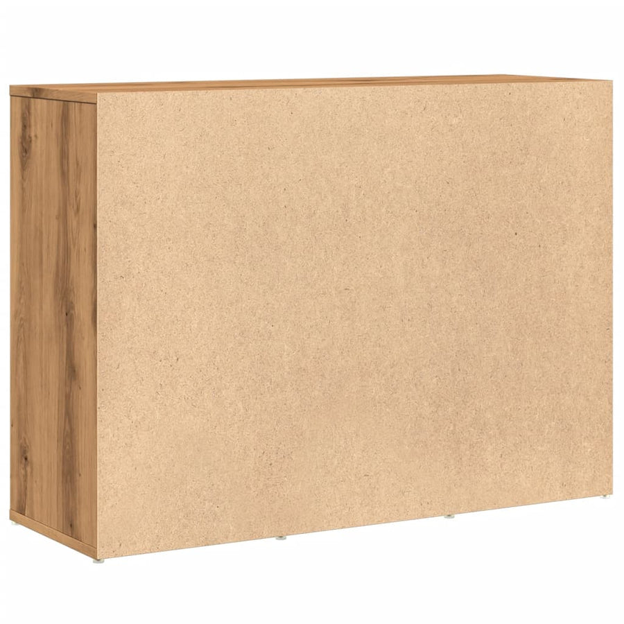 Dressoir 88x30x64 cm bewerkt hout artisanaal eikenkleur