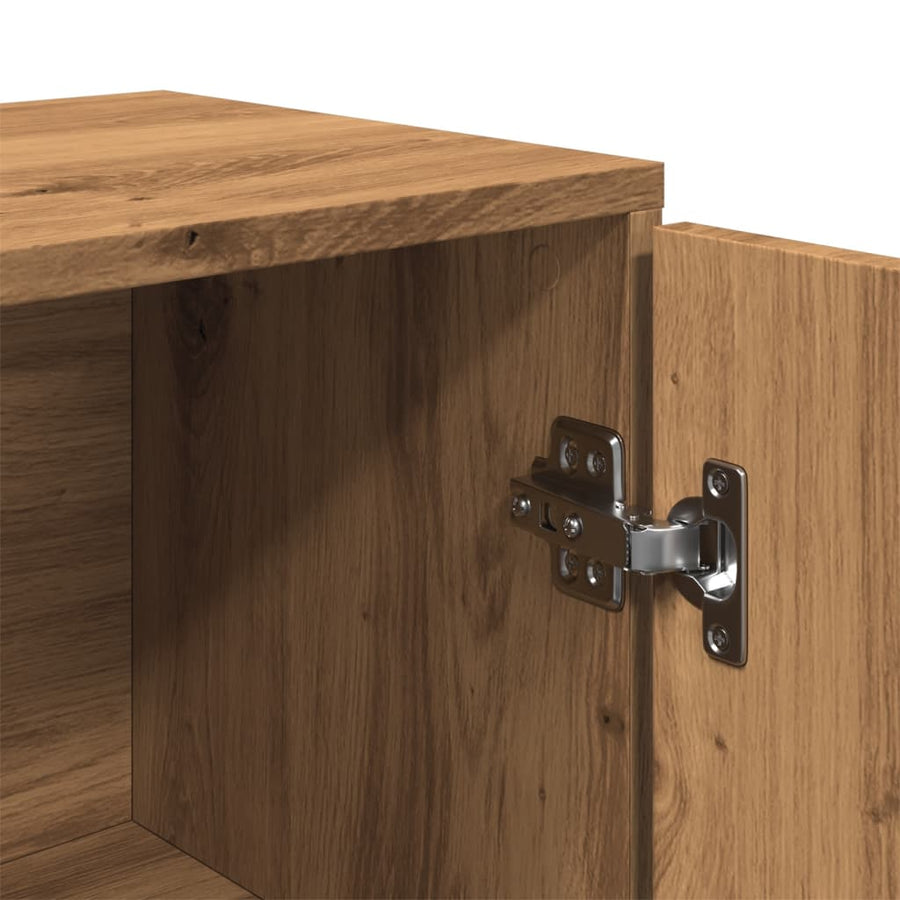 Dressoir 88x30x64 cm bewerkt hout artisanaal eikenkleur