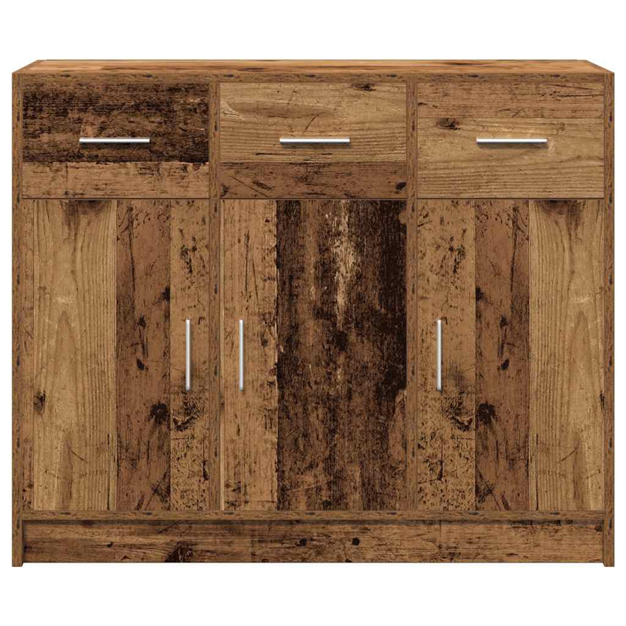 Dressoir 91x28x75 cm bewerkt hout oud houtkleurig