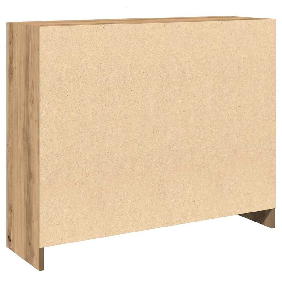 Dressoir 91x28x75 cm bewerkt hout artisanaal eikenkleur