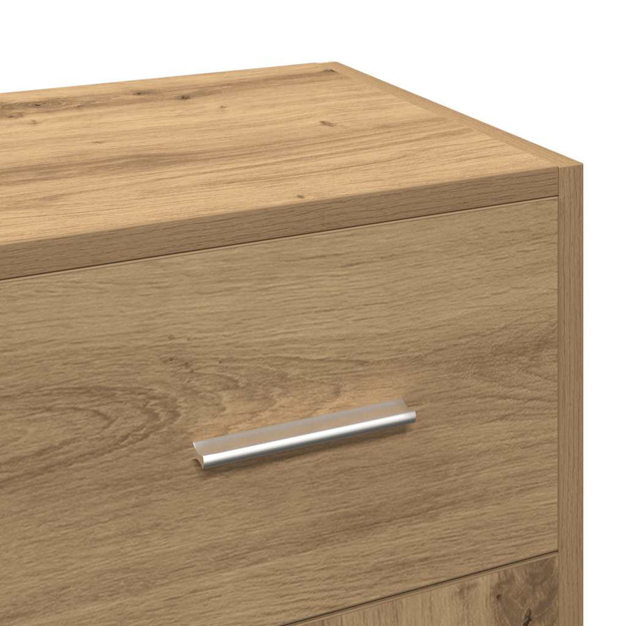Dressoir 91x28x75 cm bewerkt hout artisanaal eikenkleur