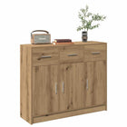 Sideboard 91x28x75 cm worked wood artisanal oak color