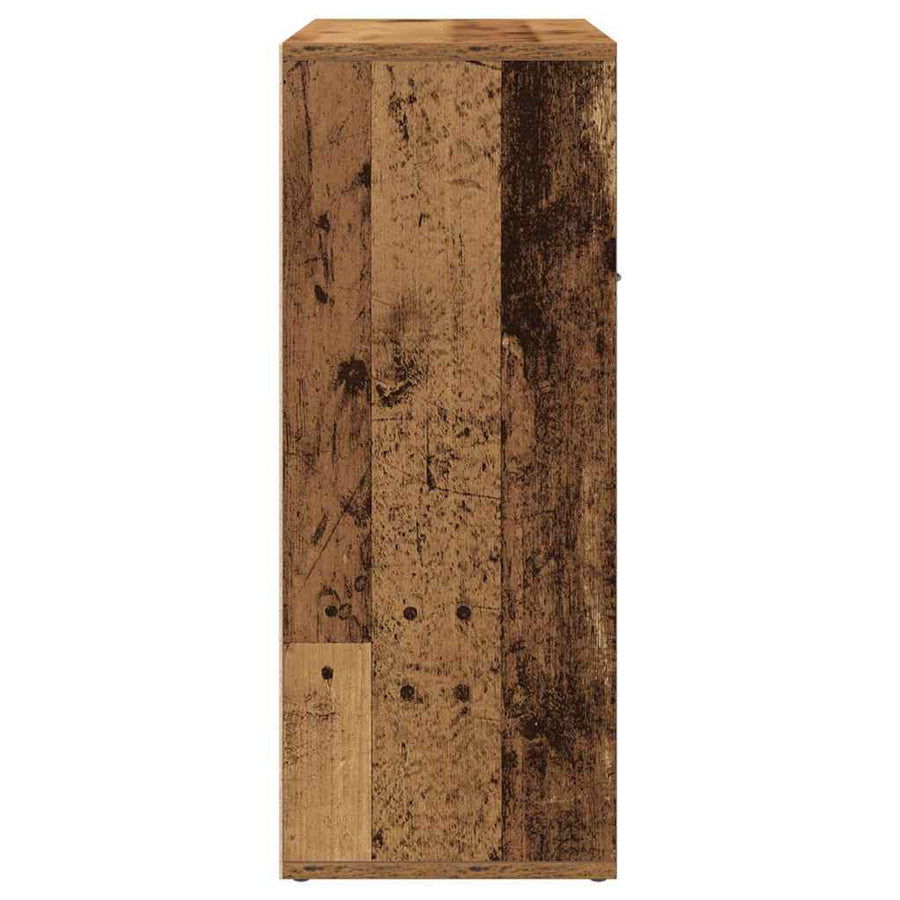 Dressoir 60x30x75 cm bewerkt hout oud houtkleurig