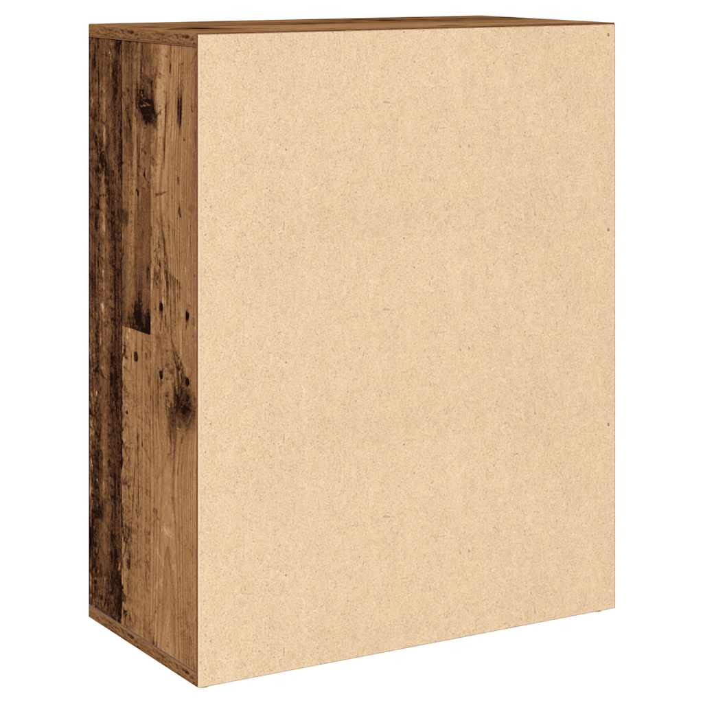 Dressoir 60x30x75 cm bewerkt hout oud houtkleurig