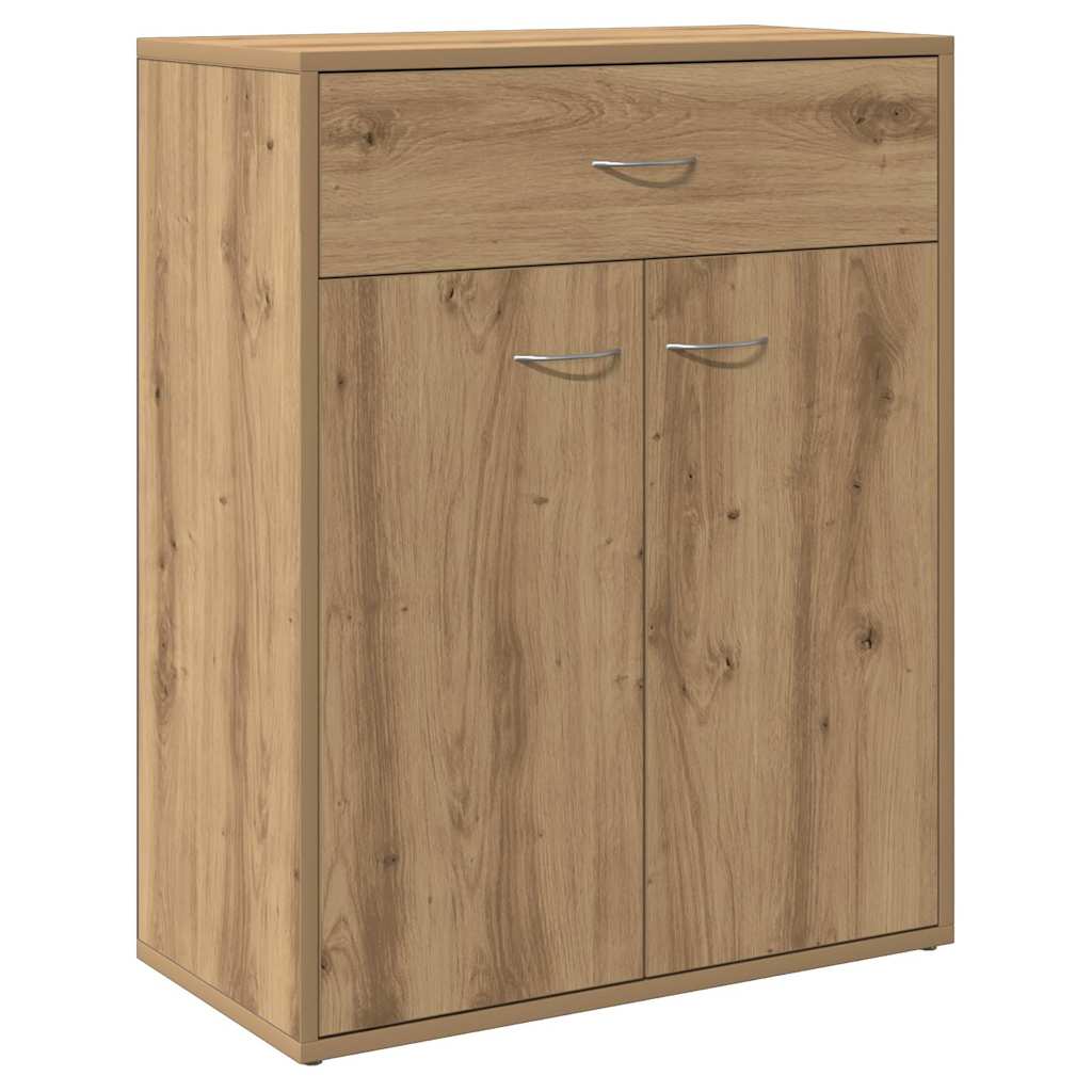 Dressoir 60x30x75 cm bewerkt hout artisanaal eikenkleurig
