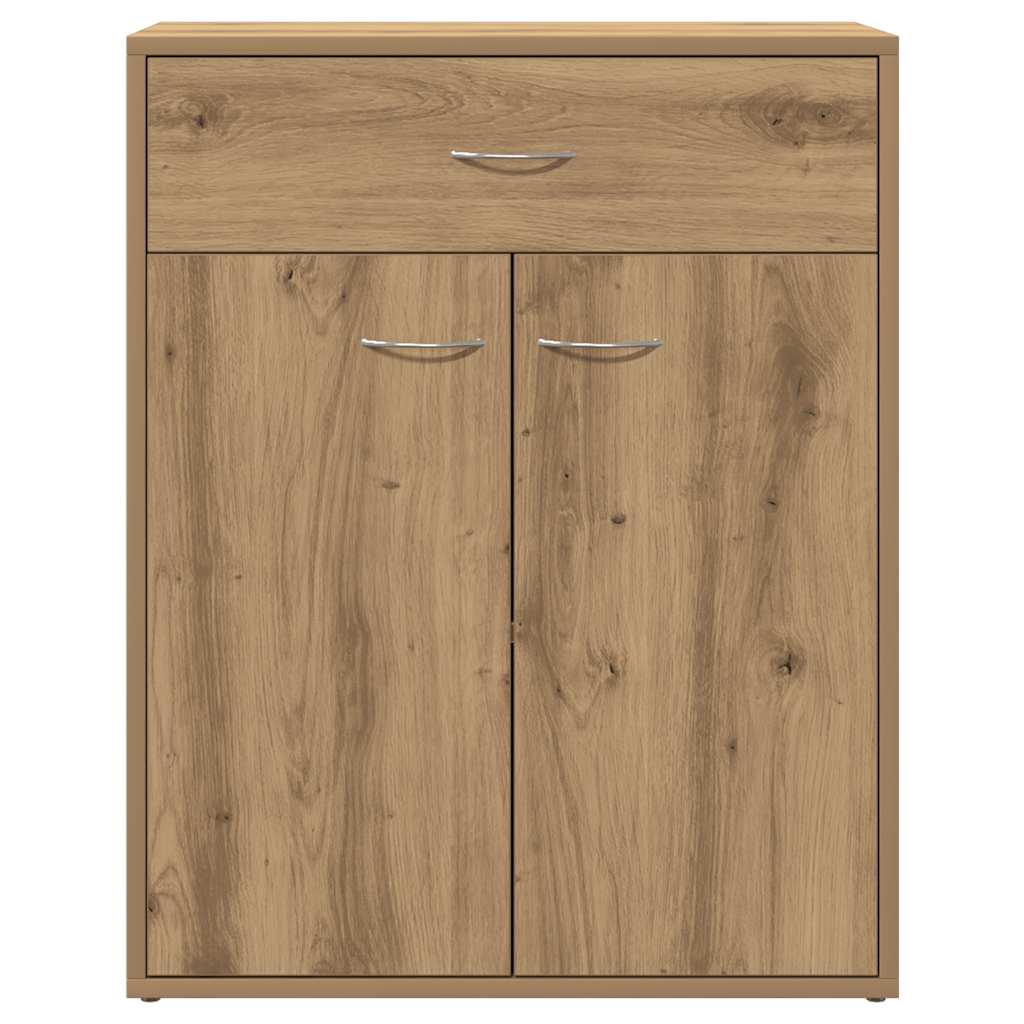 Dressoir 60x30x75 cm bewerkt hout artisanaal eikenkleurig