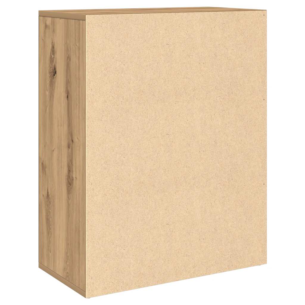 Dressoir 60x30x75 cm bewerkt hout artisanaal eikenkleurig