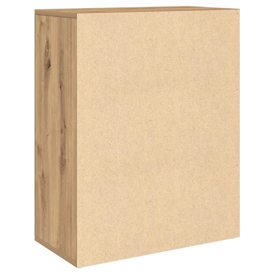 Dressoir 60x30x75 cm bewerkt hout artisanaal eikenkleurig