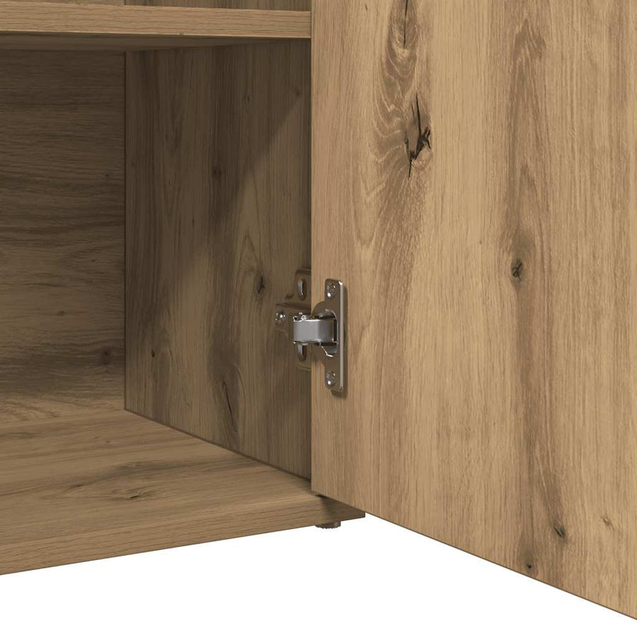 Dressoir 60x30x75 cm bewerkt hout artisanaal eikenkleurig