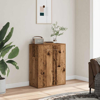 Dressoir 60x30x75 cm bewerkt hout oud houtkleurig