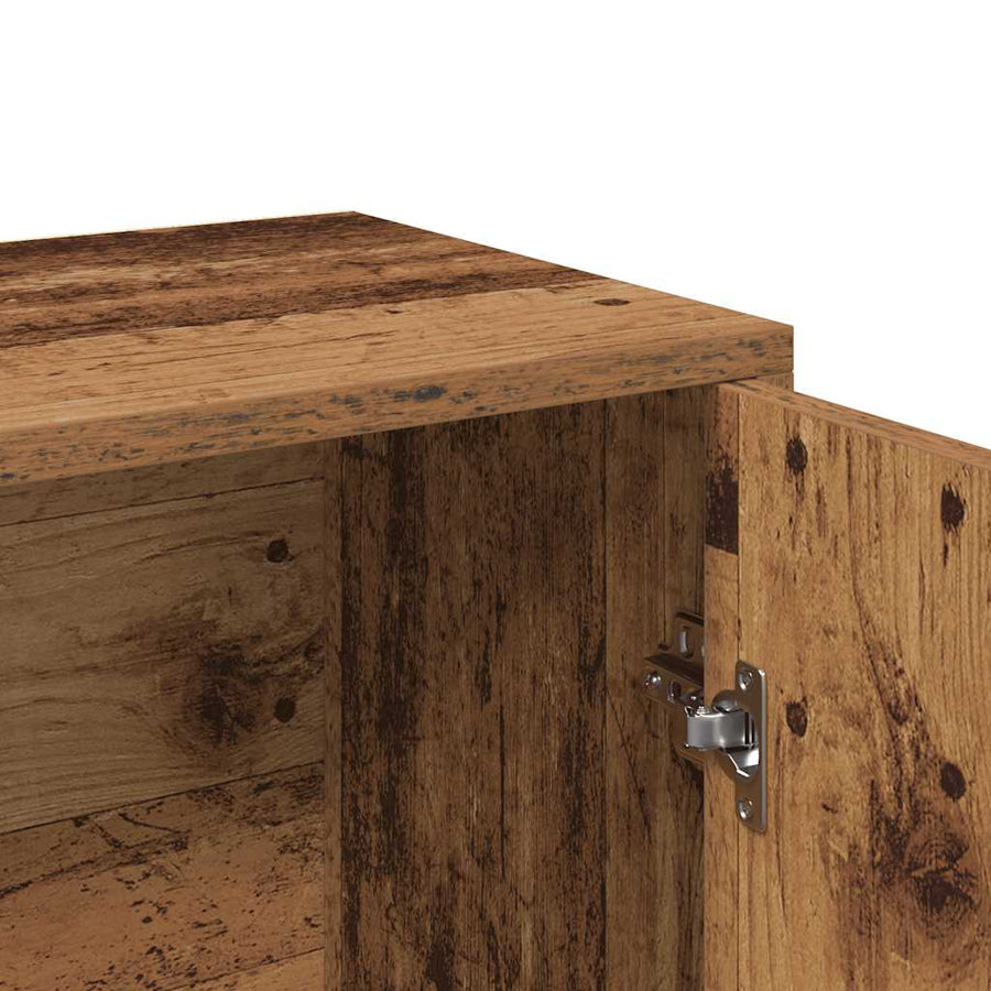 Dressoir 60x30x75 cm bewerkt hout oud houtkleurig