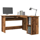 Corner desk 120x140x75 cm treated old wood-colored wood