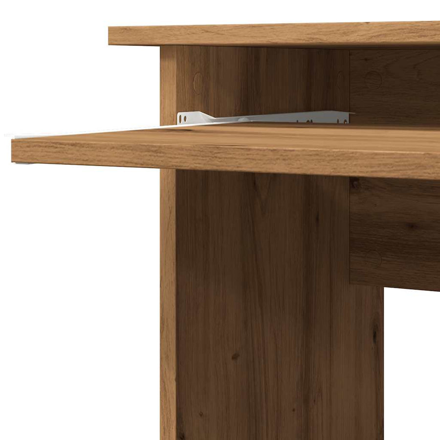 Hoekbureau 120x140x75 cm bewerkt hout artisanaal eikenkleur