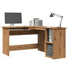 Corner desk 120x140x75 cm engineered wood artisan oak finish