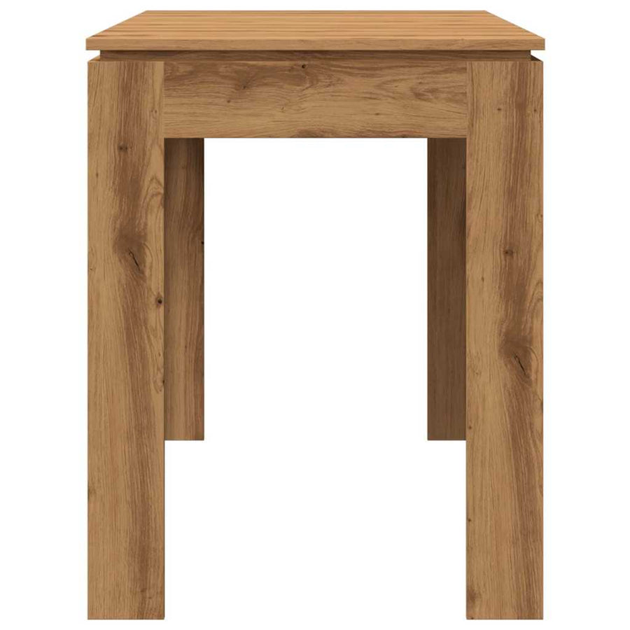 Eettafel 120x60x76 cm bewerkt hout artisanaal eikenkleur