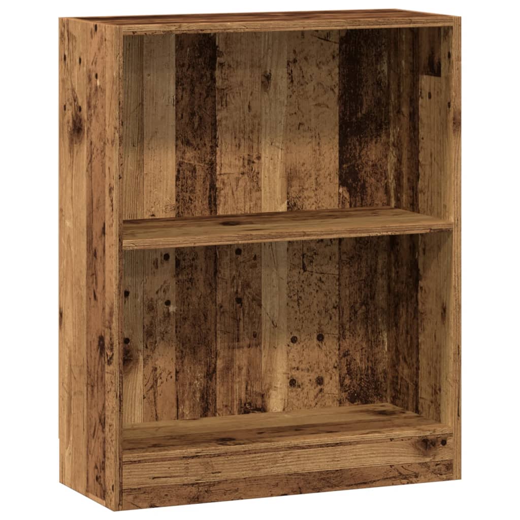 Boekenkast 60x24x76 cm bewerkt hout oud houtkleurig