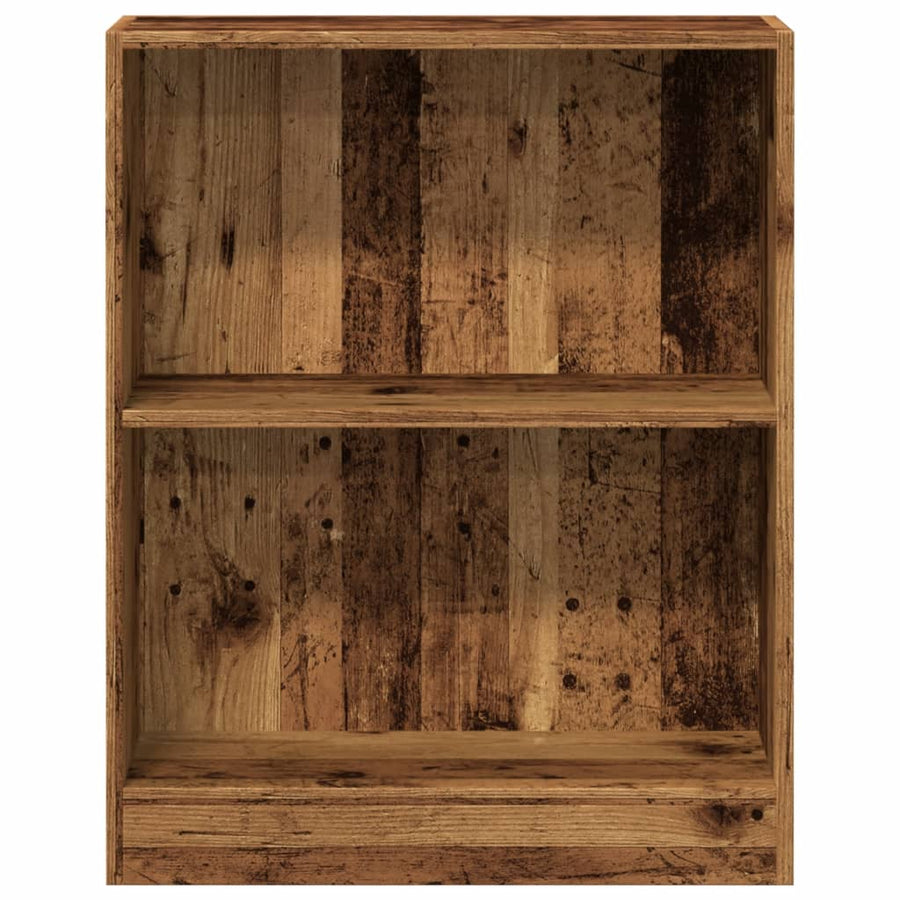 Boekenkast 60x24x76 cm bewerkt hout oud houtkleurig