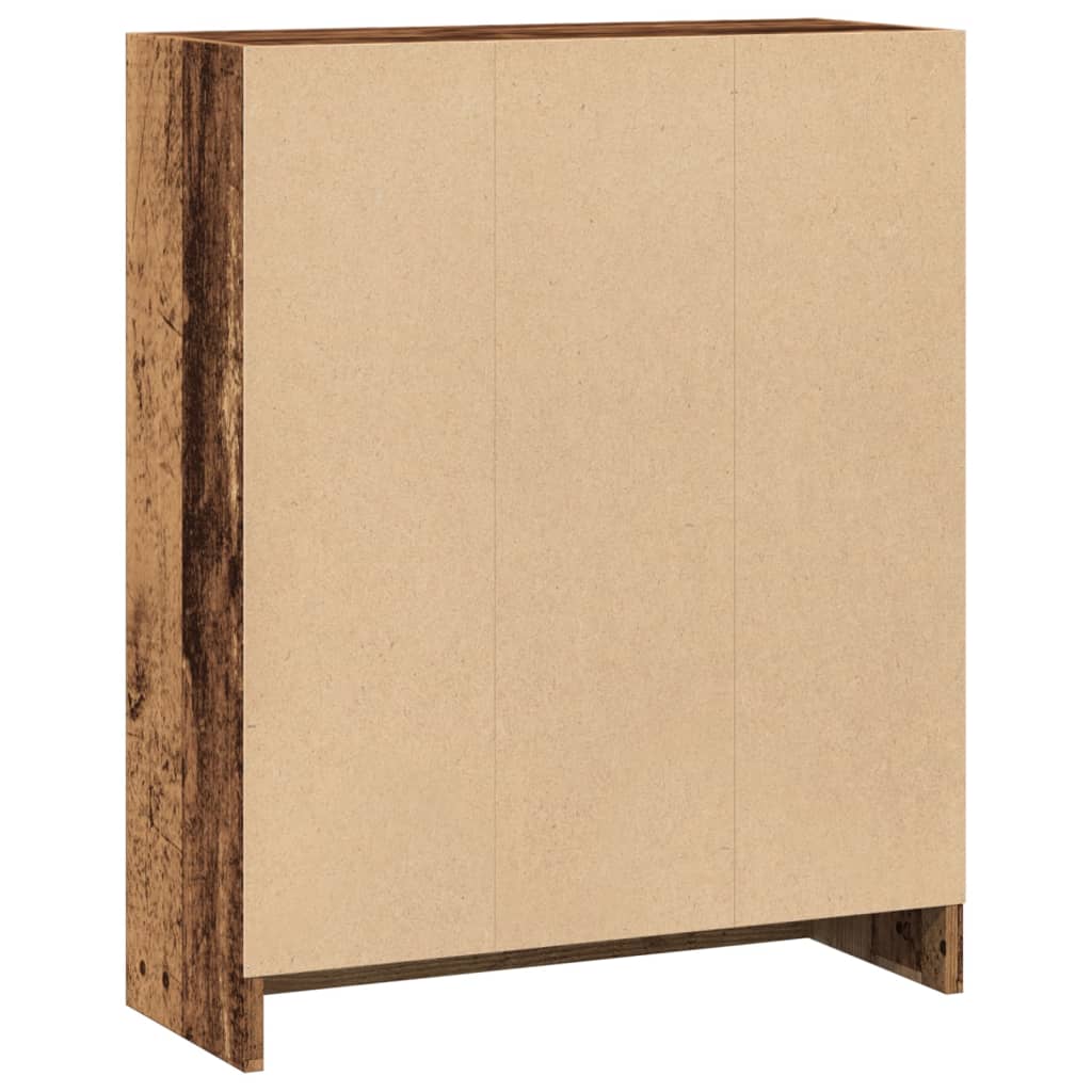 Boekenkast 60x24x76 cm bewerkt hout oud houtkleurig