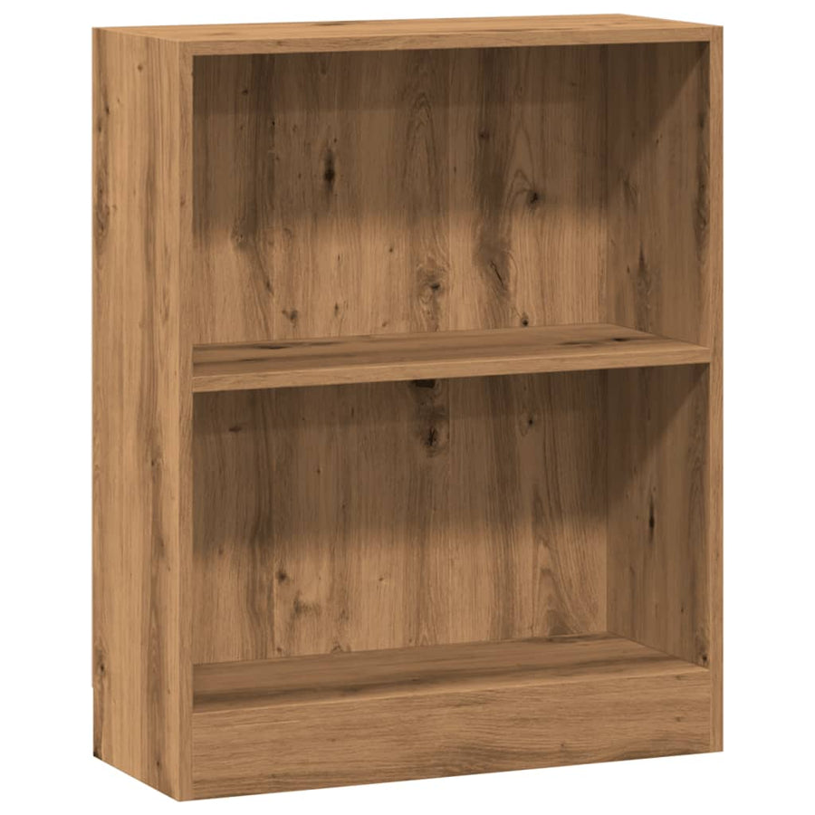Boekenkast 60x24x76 cm bewerkt hout artisanaal eikenkleurig