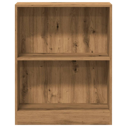 Boekenkast 60x24x76 cm bewerkt hout artisanaal eikenkleurig