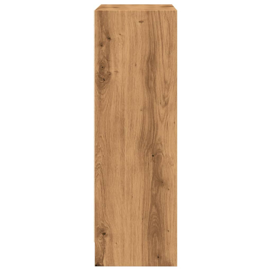 Boekenkast 60x24x76 cm bewerkt hout artisanaal eikenkleurig
