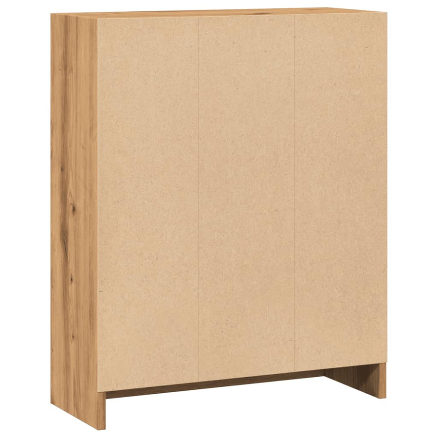 Boekenkast 60x24x76 cm bewerkt hout artisanaal eikenkleurig