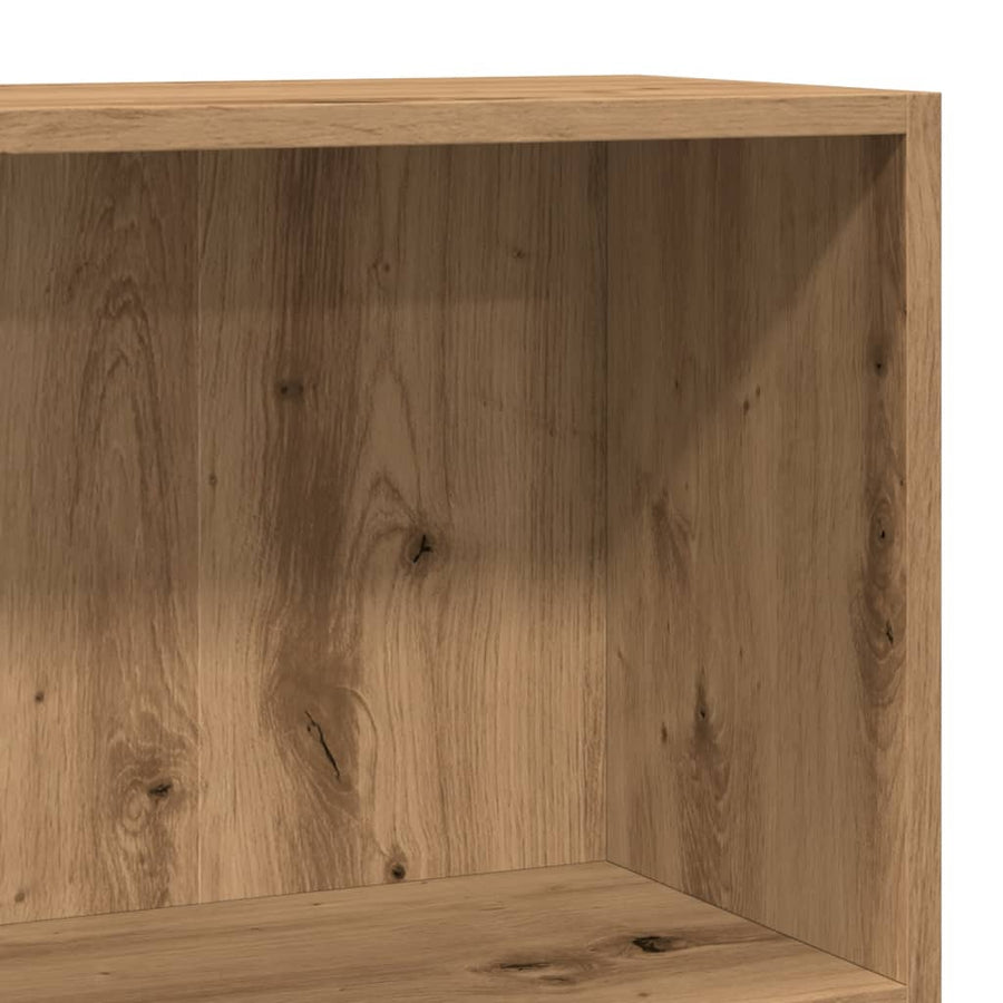 Boekenkast 60x24x76 cm bewerkt hout artisanaal eikenkleurig