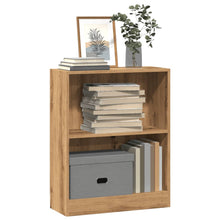 Boekenkast 60x24x76 cm bewerkt hout artisanaal eikenkleurig