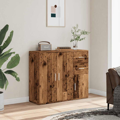 Dressoir 91x29,5x75 cm bewerkt hout oud houtkleurig