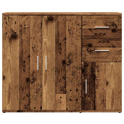 Dressoir 91x29,5x75 cm bewerkt hout oud houtkleurig