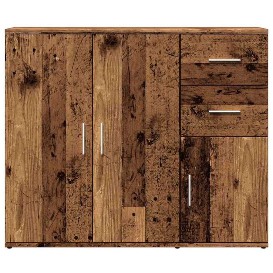 Dressoir 91x29,5x75 cm bewerkt hout oud houtkleurig