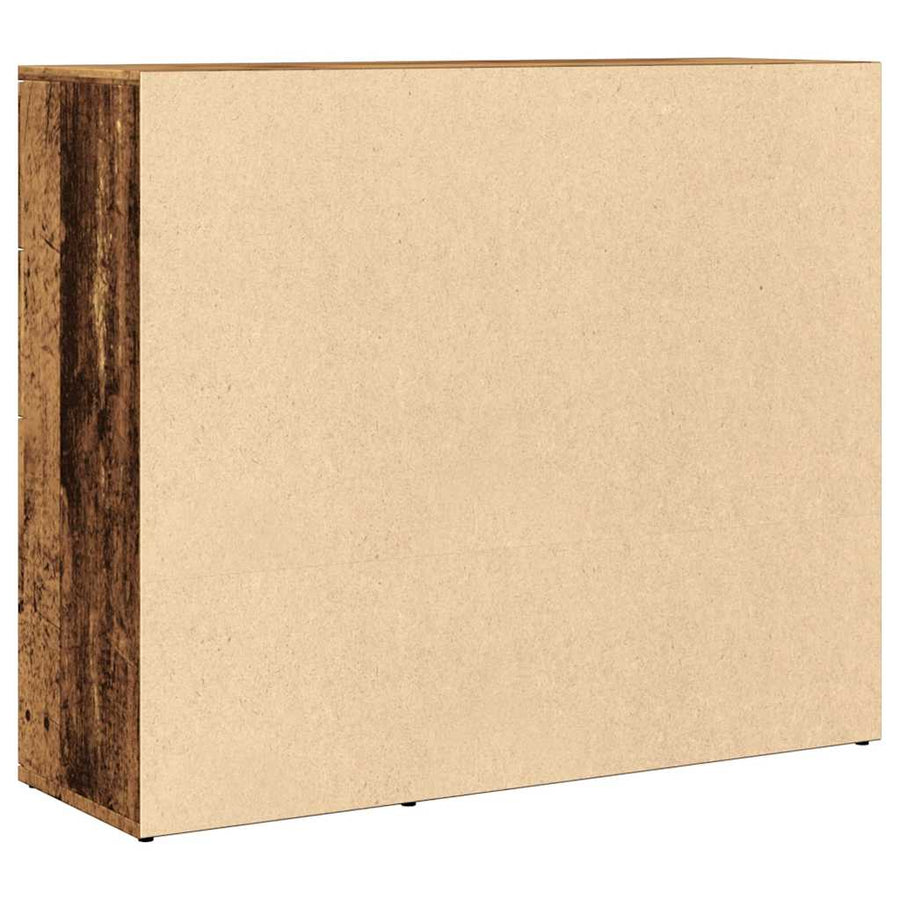 Dressoir 91x29,5x75 cm bewerkt hout oud houtkleurig