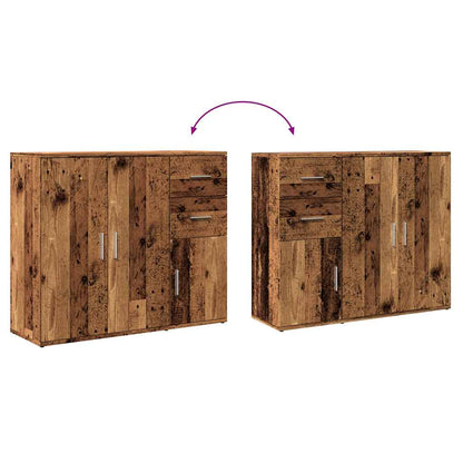 Dressoir 91x29,5x75 cm bewerkt hout oud houtkleurig
