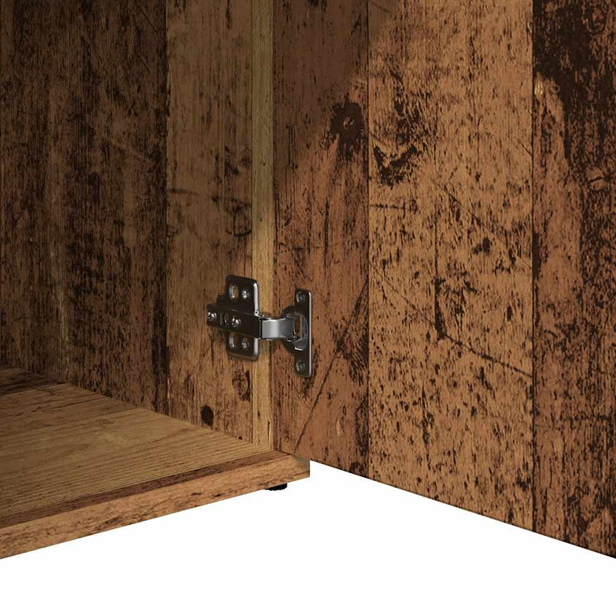 Dressoir 91x29,5x75 cm bewerkt hout oud houtkleurig